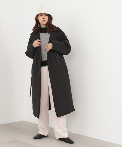 N.（N. Natural Beauty Basic）（エヌエヌナチュラルビューティーベーシック）の「◆シームレスパデットコート（その他アウター・レディース・オフホワイト/ブラック・MEDIUM）」の3枚目の写真