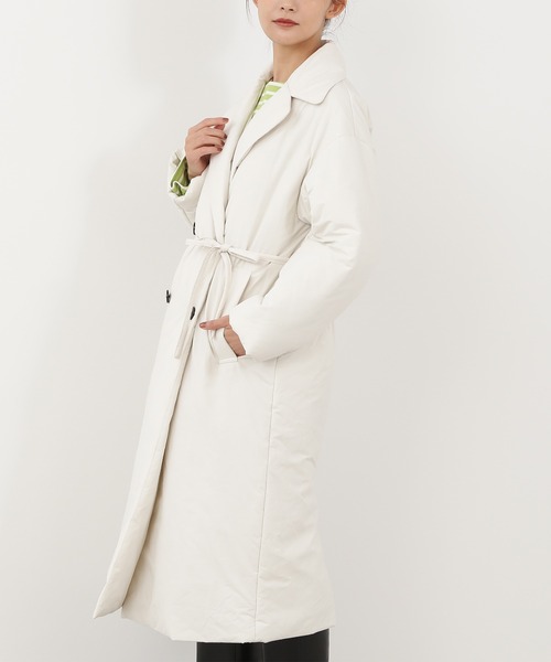 N.（N. Natural Beauty Basic）（エヌエヌナチュラルビューティーベーシック）の「◆シームレスパデットコート（その他アウター・レディース・オフホワイト/ブラック・MEDIUM）」の5枚目の写真