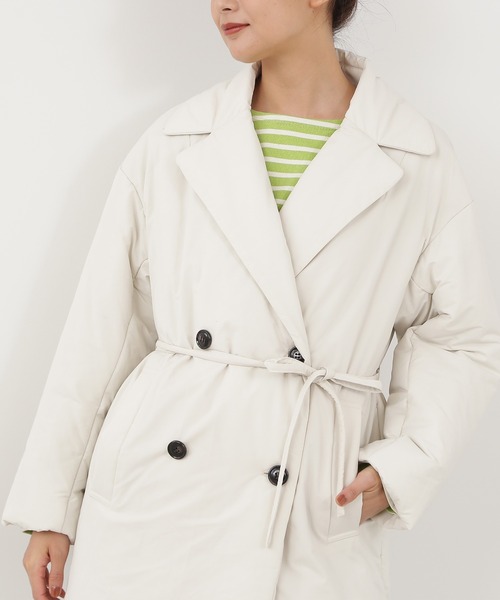 N.（N. Natural Beauty Basic）（エヌエヌナチュラルビューティーベーシック）の「◆シームレスパデットコート（その他アウター・レディース・オフホワイト/ブラック・MEDIUM）」の10枚目の写真