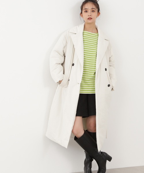 N.（N. Natural Beauty Basic）（エヌエヌナチュラルビューティーベーシック）の「◆シームレスパデットコート（その他アウター・レディース・オフホワイト/ブラック・MEDIUM）」の12枚目の写真