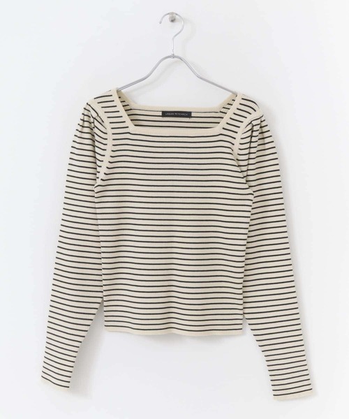 URBAN RESEARCH（アーバンリサーチ）の「スクエアネックリブニット（ニット/セーター・レディース・アイボリー/グリーン/ホワイト系その他・FREE）」の3枚目の写真