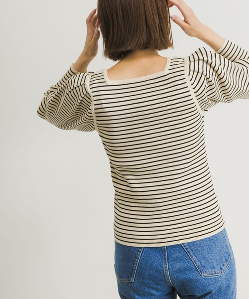 URBAN RESEARCH（アーバンリサーチ）の「スクエアネックリブニット（ニット/セーター・レディース・アイボリー/グリーン/ホワイト系その他・FREE）」の14枚目の写真