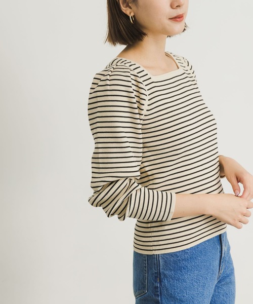 URBAN RESEARCH（アーバンリサーチ）の「スクエアネックリブニット（ニット/セーター・レディース・アイボリー/グリーン/ホワイト系その他・FREE）」の17枚目の写真