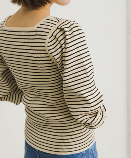 URBAN RESEARCH（アーバンリサーチ）の「スクエアネックリブニット（ニット/セーター・レディース・アイボリー/グリーン/ホワイト系その他・FREE）」の18枚目の写真