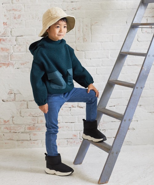 MAKE YOUR DAY（メイクユアデイ）の「裏起毛ニットソーハイネックプルオーバー■80～140cm（スウェット・キッズ・ブラック/ブラウン/グリーン・90/100/110/120/130/140/80）」の6枚目の写真