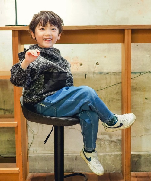 MAKE YOUR DAY（メイクユアデイ）の「裏起毛ニットソーハイネックプルオーバー■80～140cm（スウェット・キッズ・ブラック/ブラウン/グリーン・90/100/110/120/130/140/80）」の19枚目の写真