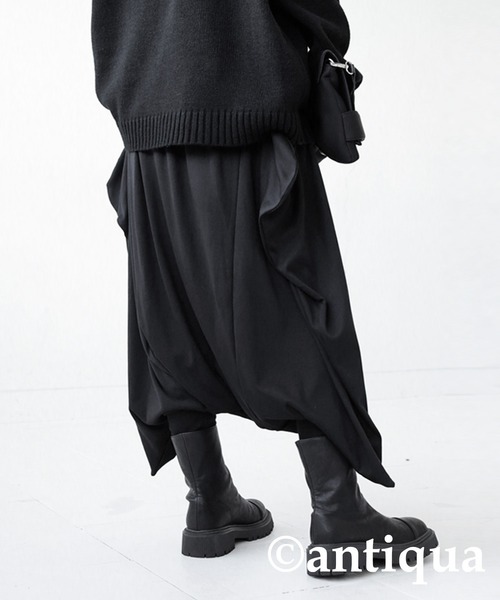 antiqua(アンティカ)の「シルエットデザインサルエルパンツ(その他パンツ・レディース・ブラック・FREE)」の4枚目の写真