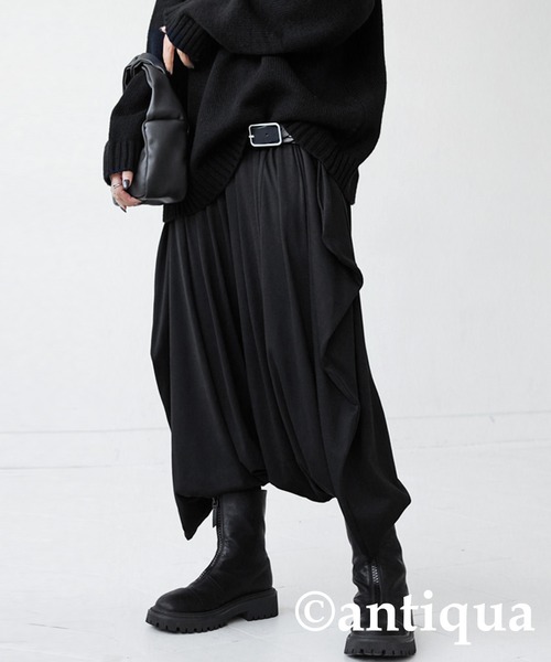 antiqua(アンティカ)の「シルエットデザインサルエルパンツ(その他パンツ・レディース・ブラック・FREE)」の3枚目の写真