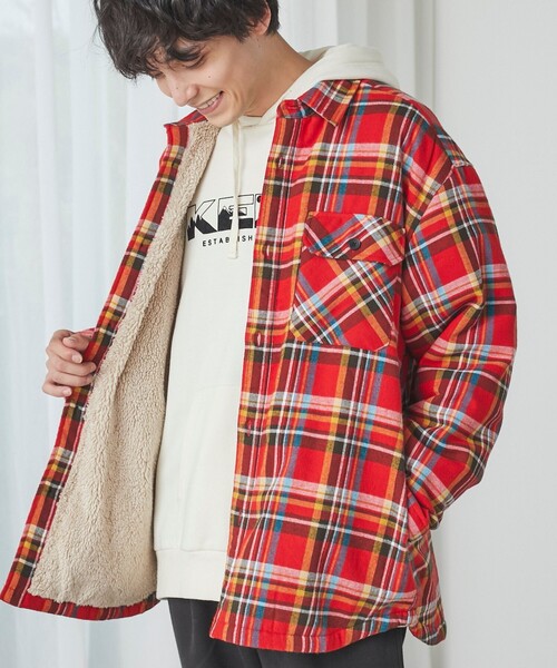 coen（コーエン）の「裏シャギーボアチェックワークシャツ（シャツ