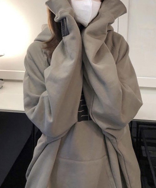 LOPASS(ロパス)の「裏毛フード付きスウェット(スウェット・レディース・グレー・M/L/XL)」の4枚目の写真
