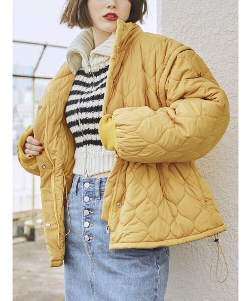 jouetie（ジュエティ）の「キルティングパッファーコート（その他アウター・レディース・イエロー/ブラック/パープル/アイボリー・MEDIUM）」の11枚目の写真