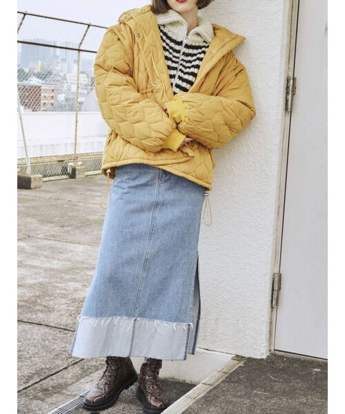 jouetie（ジュエティ）の「キルティングパッファーコート（その他アウター・レディース・イエロー/ブラック/パープル/アイボリー・MEDIUM）」の12枚目の写真