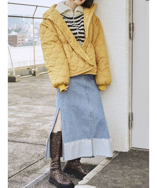 jouetie（ジュエティ）の「キルティングパッファーコート（その他アウター・レディース・イエロー/ブラック/パープル/アイボリー・MEDIUM）」の13枚目の写真