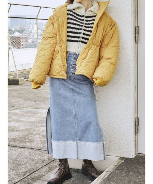 jouetie（ジュエティ）の「キルティングパッファーコート（その他アウター・レディース・イエロー/ブラック/パープル/アイボリー・MEDIUM）」の14枚目の写真