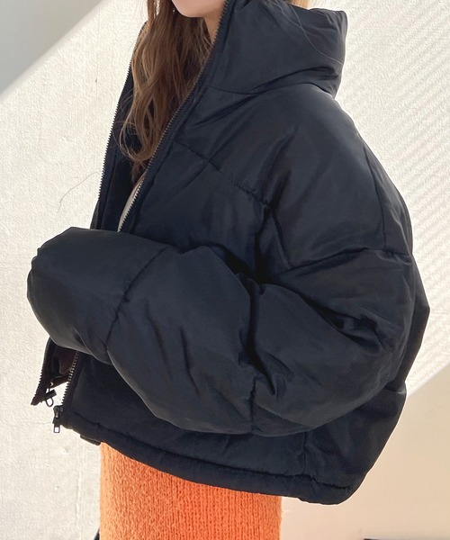 Futier land（フューティアランド）の「スタンドショート丈フェイクダウン（ダウンジャケット/コート・レディース・ブラック/ベージュ/アイボリー/ブルー・MEDIUM）」の21枚目の写真