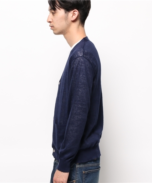 ikka（イッカ）の「フレンチリネンVネックカーディガン（カーディガン/ボレロ・メンズ・グリーン/ネイビー/ベージュ・LARGE/X-LARGE/MEDIUM）」の5枚目の写真