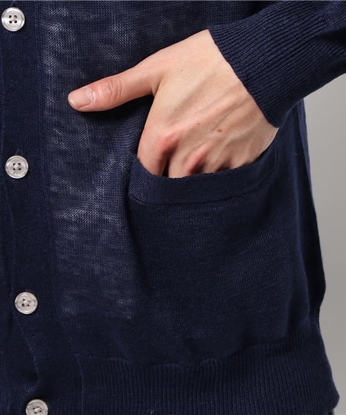 ikka（イッカ）の「フレンチリネンVネックカーディガン（カーディガン/ボレロ・メンズ・グリーン/ネイビー/ベージュ・LARGE/X-LARGE/MEDIUM）」の10枚目の写真