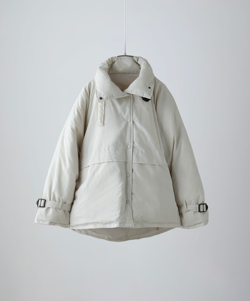 etoll.（エトル）の「スタンドベルトフェイクペディンジャケット（ダウンジャケット/コート・レディース・ライトカーキ/アイボリー/ブラック・M）」の12枚目の写真