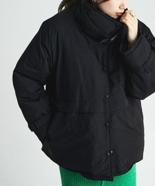 etoll.（エトル）の「スタンドベルトフェイクペディンジャケット（ダウンジャケット/コート・レディース・ライトカーキ/アイボリー/ブラック・M）」の10枚目の写真