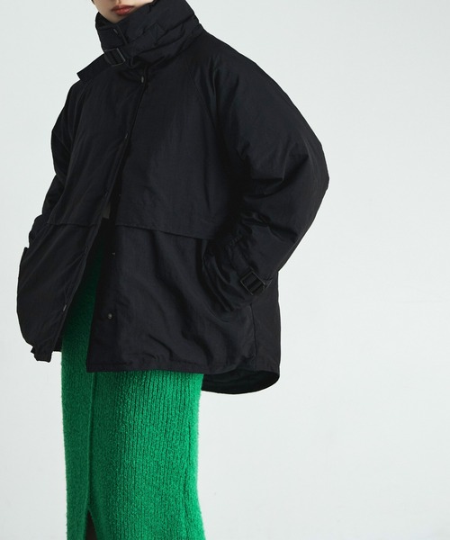 etoll.（エトル）の「スタンドベルトフェイクペディンジャケット（ダウンジャケット/コート・レディース・ライトカーキ/アイボリー/ブラック・M）」の11枚目の写真