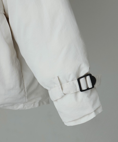 etoll.（エトル）の「スタンドベルトフェイクペディンジャケット（ダウンジャケット/コート・レディース・ライトカーキ/アイボリー/ブラック・M）」の15枚目の写真