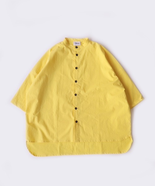 定価3.6万 新品 Yarmo Gather Tunic Shirts イエロー Yarmo ヤーモ | Big Cuff Oversized Shirts_40S Print 通販