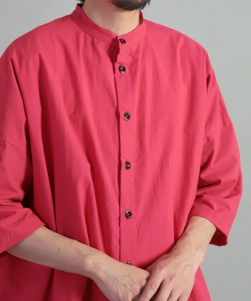 Yarmo（ヤーモ）の「[ yarmo ] Oversized Half Sleeve Shirt　オーバーサイズハーフスリーブシャツ（シャツ/ブラウス・メンズ・ライトピンク/イエロー・FREE）」の15枚目の写真