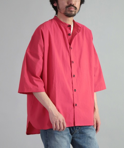 Yarmo（ヤーモ）の「[ yarmo ] Oversized Half Sleeve Shirt　オーバーサイズハーフスリーブシャツ（シャツ/ブラウス・メンズ・ライトピンク/イエロー・FREE）」の9枚目の写真