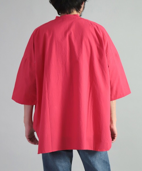 Yarmo（ヤーモ）の「[ yarmo ] Oversized Half Sleeve Shirt　オーバーサイズハーフスリーブシャツ（シャツ/ブラウス・メンズ・ライトピンク/イエロー・FREE）」の14枚目の写真