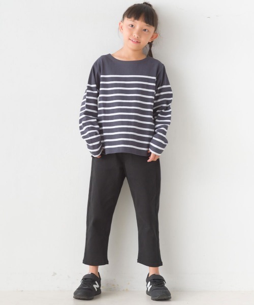 OMNES(オムネス)の「キッズパネルボーダーコットン長袖Tシャツ(Tシャツ/カットソー・キッズ・ホワイト×グリーン/ホワイト×ブルー/ホワイト×ブラック/ネイビー×ホワイト/グレー系その他/ホワイト系その他・120/130/140/110/100/90/80)」の13枚目の写真