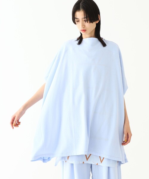 BEAMS BOY（ビームスボーイ）の「maturely / Bottle Neck Poncho Jersey（Tシャツ/カットソー・レディース・グレー/ブルー系その他・FREE）」の2枚目の写真