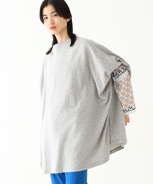 BEAMS BOY（ビームスボーイ）の「maturely / Bottle Neck Poncho Jersey（Tシャツ/カットソー・レディース・グレー/ブルー系その他・FREE）」の5枚目の写真