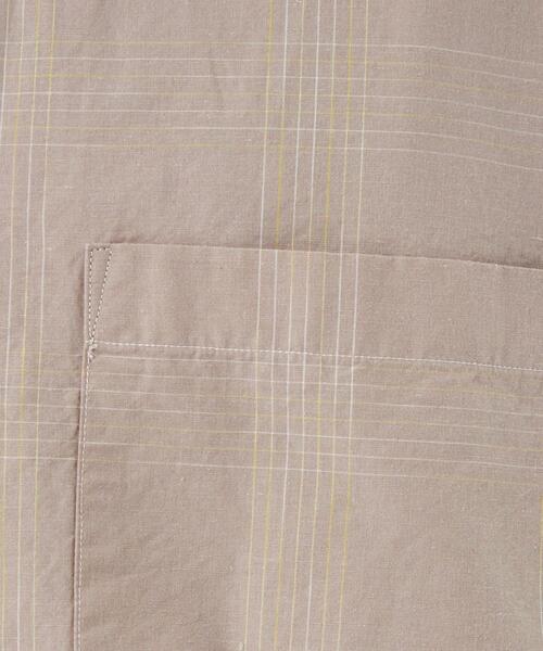 green label relaxing（グリーンレーベルリラクシング）の「スプラッシュチェック ロング バンドカラー シャツ（シャツ/ブラウス・メンズ・ベージュ/ブラック・L/M/S/XL）」の13枚目の写真