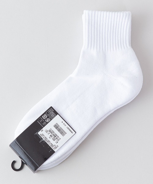 HANES（ヘインズ）の「【HANES/ヘインズ】BEEFY　ビーフィー　クオーター　2P　ソックス　2足組み　靴下（ソックス/靴下・メンズ・ホワイト/ブラック・MEDIUM）」の4枚目の写真