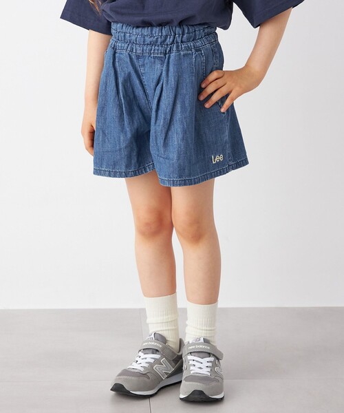 Lee（リー）の「Lee:ライト デニム キュロット <KIDS>◇（デニムパンツ・キッズ・ブルー/ネイビー/その他/ナチュラル・110/130/150）」の4枚目の写真