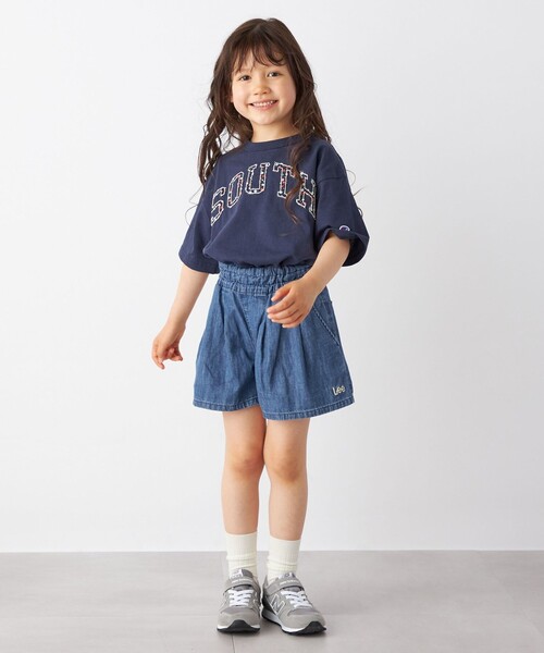 Lee（リー）の「Lee:ライト デニム キュロット <KIDS>◇（デニムパンツ・キッズ・ブルー/ネイビー/その他/ナチュラル・110/130/150）」の5枚目の写真