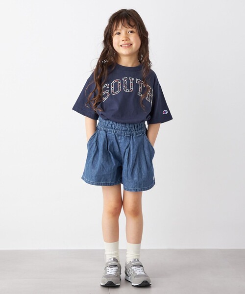 Lee（リー）の「Lee:ライト デニム キュロット <KIDS>◇（デニムパンツ・キッズ・ブルー/ネイビー/その他/ナチュラル・110/130/150）」の6枚目の写真