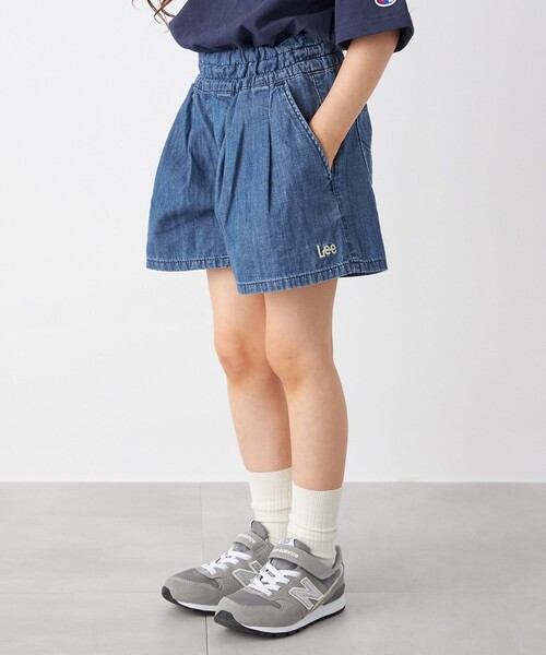 Lee（リー）の「Lee:ライト デニム キュロット <KIDS>◇（デニムパンツ・キッズ・ブルー/ネイビー/その他/ナチュラル・110/130/150）」の8枚目の写真