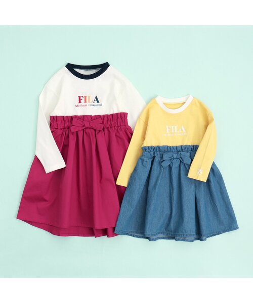 FILA（フィラ）の「FILA ロゴ刺繍ドッキングワンピース（ワンピース・キッズ・イエロー/アイボリー・90/100/110/120/80/130/140）」の15枚目の写真