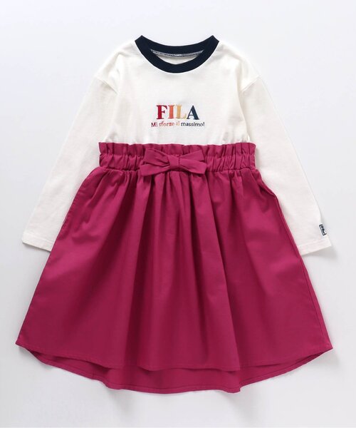 FILA（フィラ）の「FILA ロゴ刺繍ドッキングワンピース（ワンピース・キッズ・イエロー/アイボリー・90/100/110/120/80/130/140）」の12枚目の写真