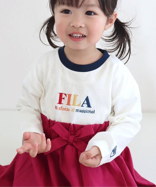 FILA（フィラ）の「FILA ロゴ刺繍ドッキングワンピース（ワンピース・キッズ・イエロー/アイボリー・90/100/110/120/80/130/140）」の11枚目の写真
