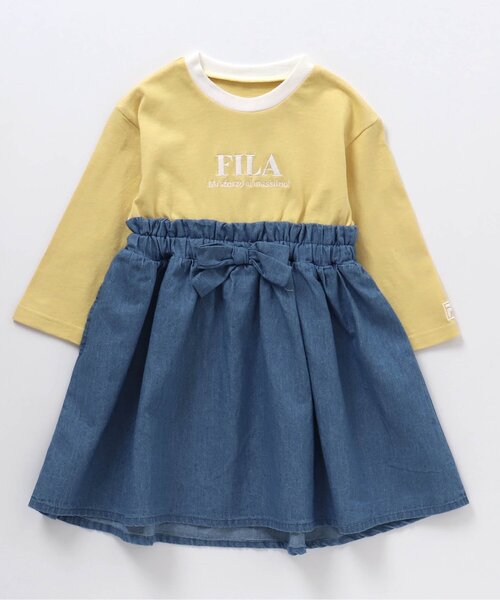 FILA（フィラ）の「FILA ロゴ刺繍ドッキングワンピース（ワンピース・キッズ・イエロー/アイボリー・90/100/110/120/80/130/140）」の10枚目の写真