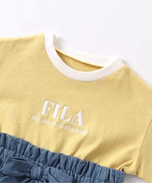 FILA（フィラ）の「FILA ロゴ刺繍ドッキングワンピース（ワンピース・キッズ・イエロー/アイボリー・90/100/110/120/80/130/140）」の7枚目の写真