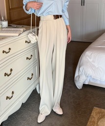 by muni:r | ピンタックワイドベルトスラックス(スラックス)