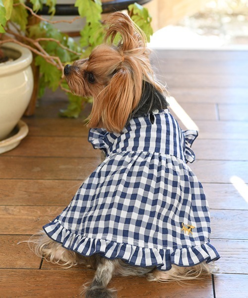 ROPE' PICNIC(ロペピクニック)の「ROPE' PICNIC/チェック柄Aラインワンピース(ペットウェア・レディース・パープル/ネイビー/グリーン・XS/L/M/2XS/2L/S/2M)」の2枚目の写真