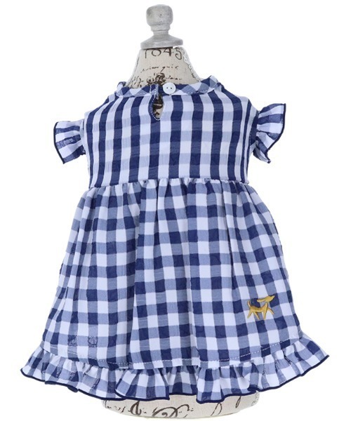 ROPE' PICNIC(ロペピクニック)の「ROPE' PICNIC/チェック柄Aラインワンピース(ペットウェア・レディース・パープル/ネイビー/グリーン・XS/L/M/2XS/2L/S/2M)」の8枚目の写真