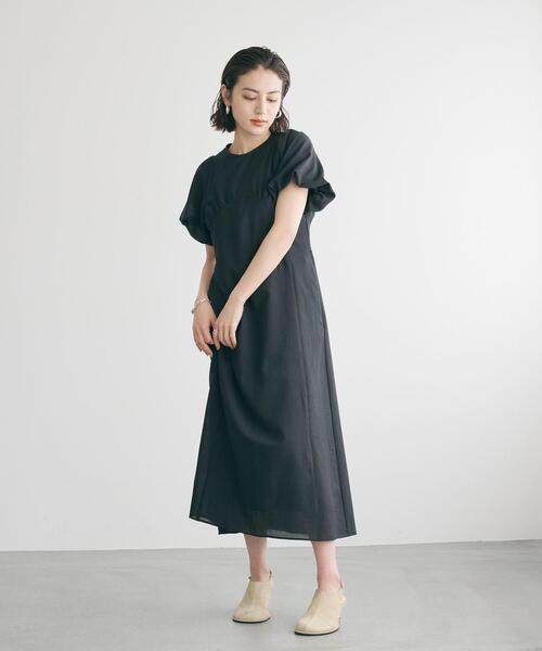 EMMEL REFINES(エメルリファインズ)の「<EMMEL REFINES>EM クリスピーボイル パフスリーブ ワンピース(ワンピース・レディース・ブラック/ブラウン・M/S)」の9枚目の写真