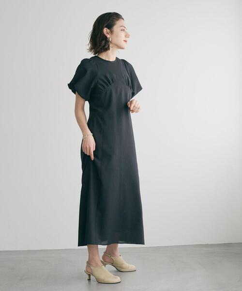 EMMEL REFINES(エメルリファインズ)の「<EMMEL REFINES>EM クリスピーボイル パフスリーブ ワンピース(ワンピース・レディース・ブラック/ブラウン・M/S)」の12枚目の写真