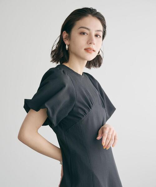 EMMEL REFINES(エメルリファインズ)の「<EMMEL REFINES>EM クリスピーボイル パフスリーブ ワンピース(ワンピース・レディース・ブラック/ブラウン・M/S)」の13枚目の写真