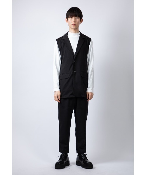 Beno（ビーノ）の「ストレッチTR テーラードベスト（ベスト・メンズ・ブラック/チャコールグレー・L/M）」の5枚目の写真